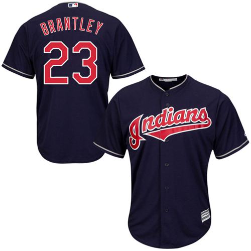 Indians #23 Michael Brantley Navy Blue Alternate Stitched Youth MLB Jersey - Click Image to Close